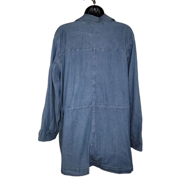 Studio Denim & Co Antique Wash Open Front Denim Summer Jacket 2x - Picture 3 of 7